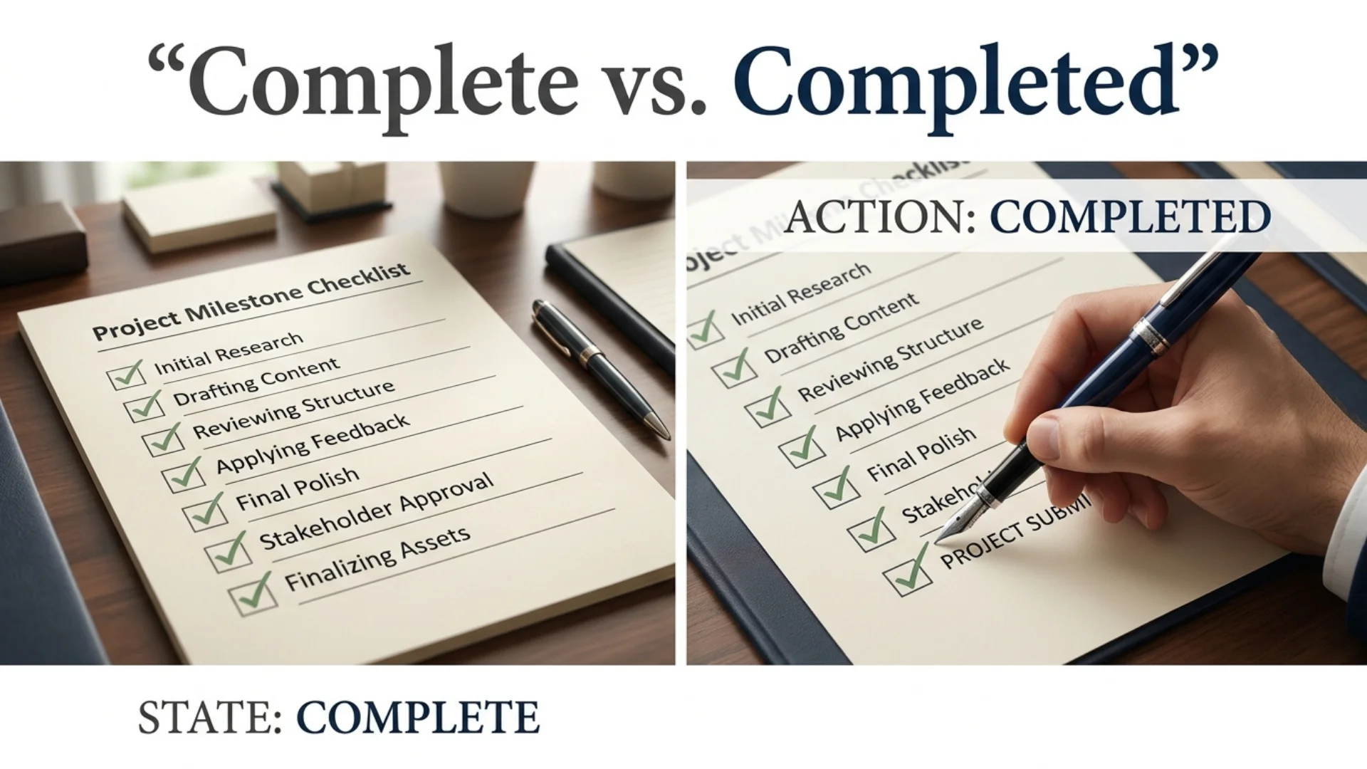 Complete vs. Completed