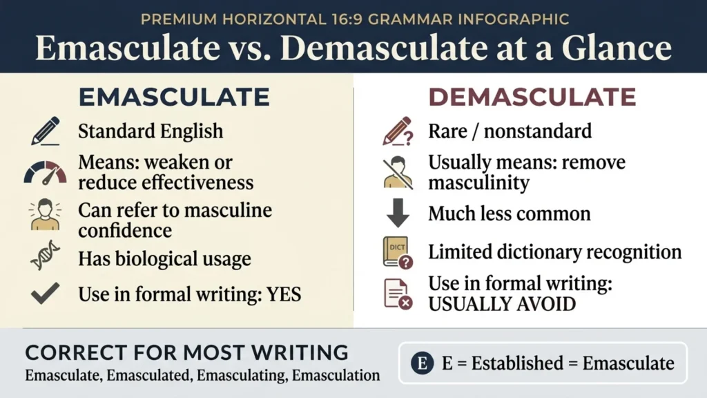Emasculate vs. Demasculate