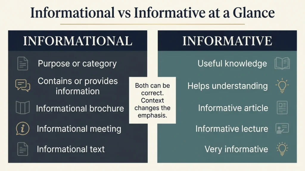 Informational vs Informative