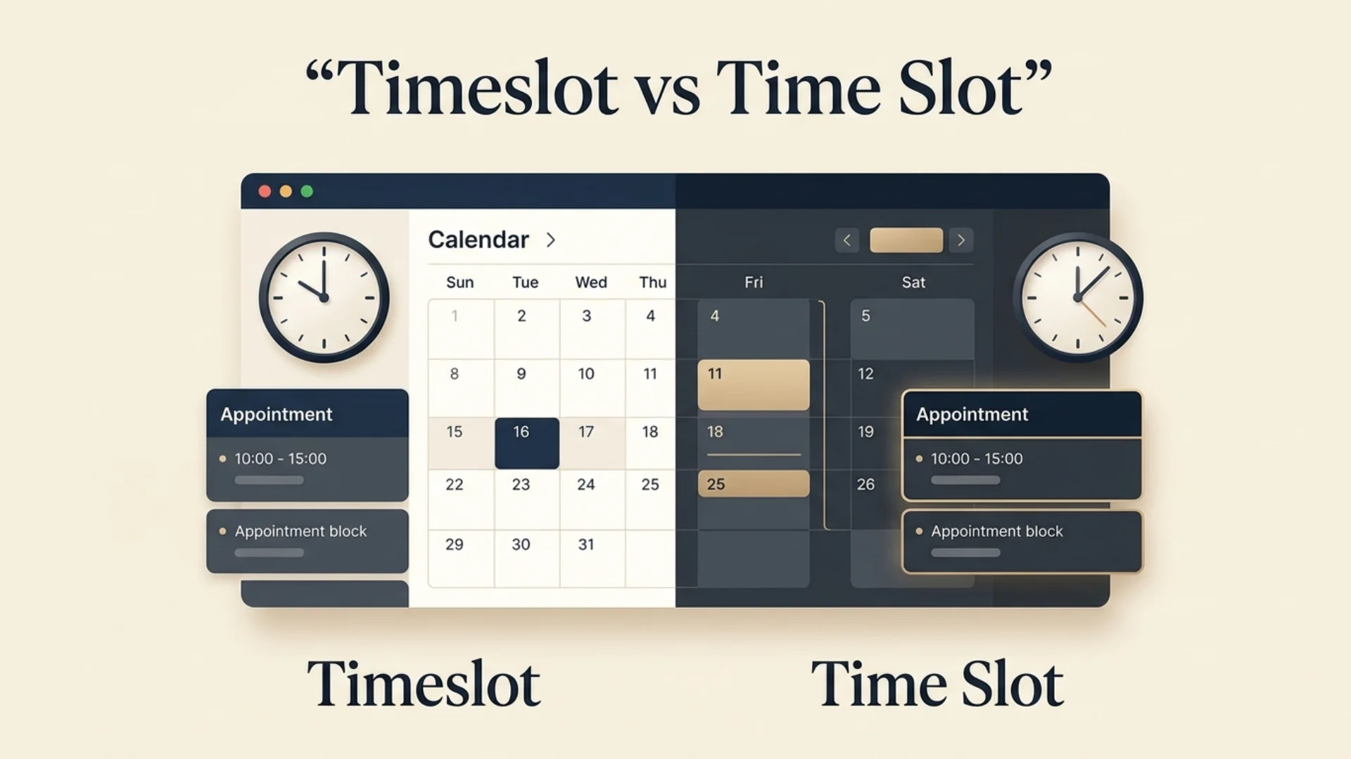 Timeslot vs Time Slot