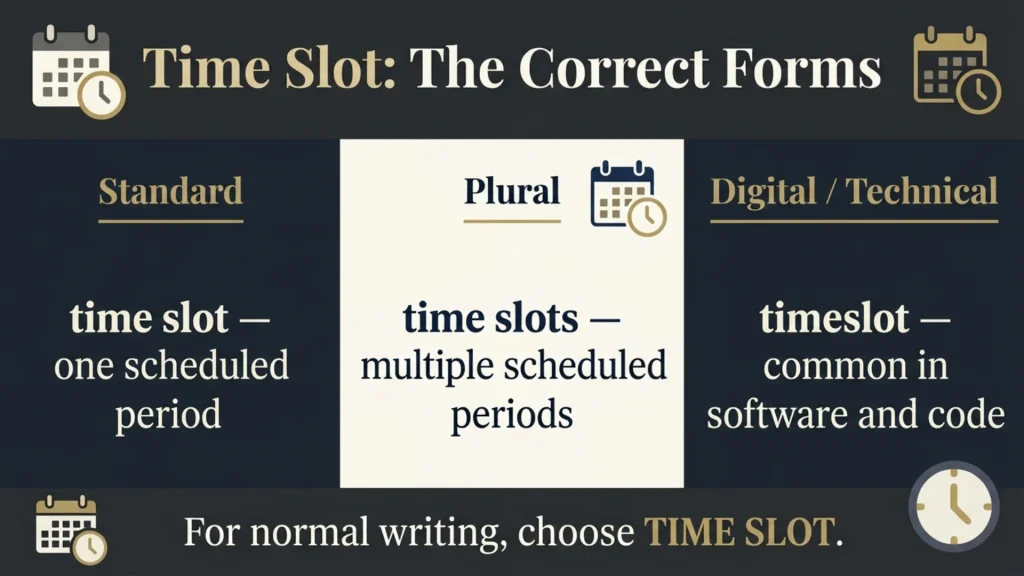 Timeslot vs Time Slot