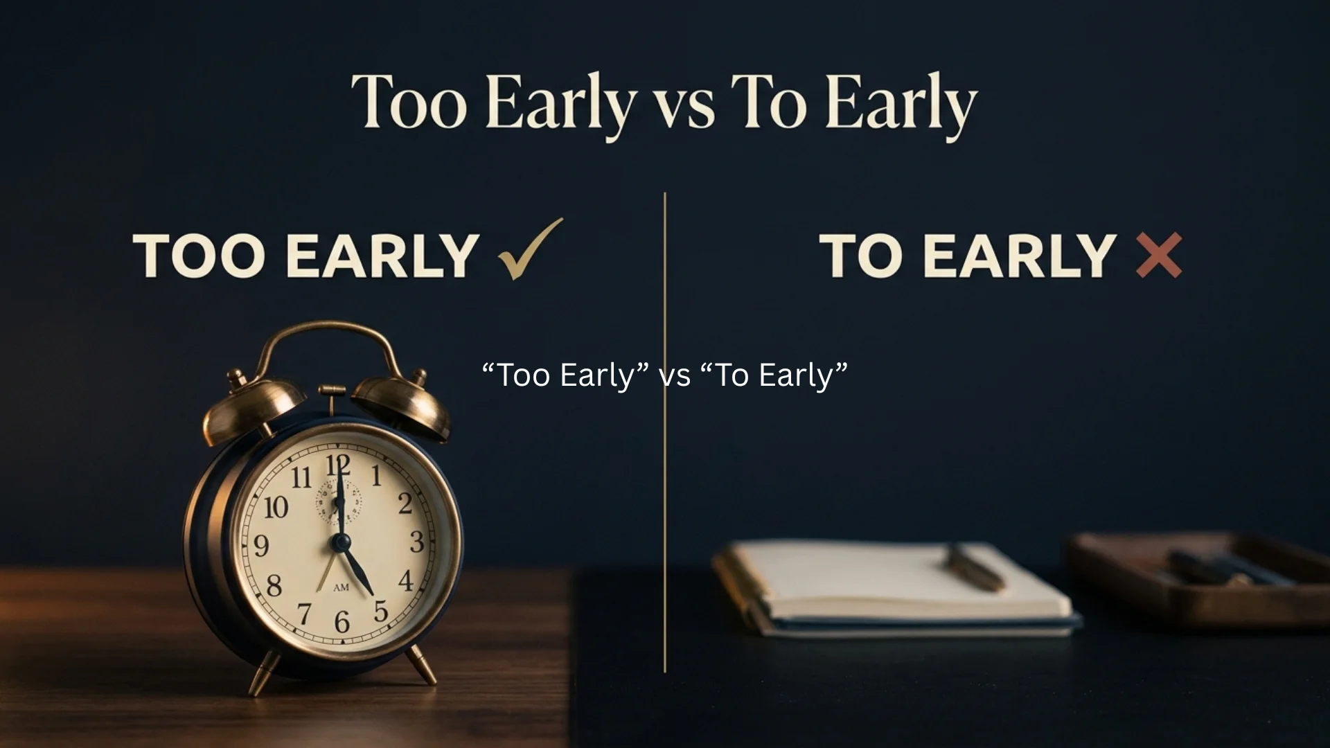 “Too Early” vs “To Early”