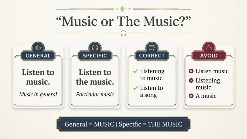 Listen to Music vs Listen to the Music
