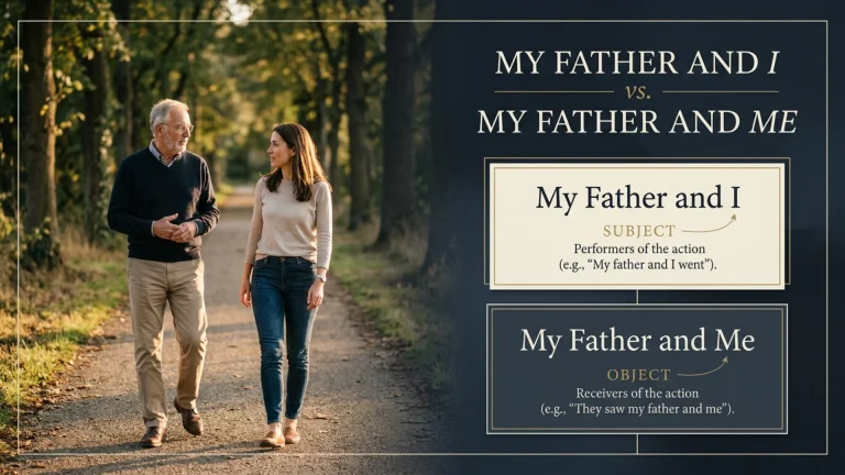 My Father and I vs. My Father and Me: Correct Grammar & 55 Examples