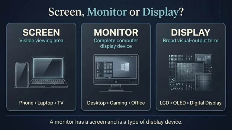 Screen vs Monitor vs Display